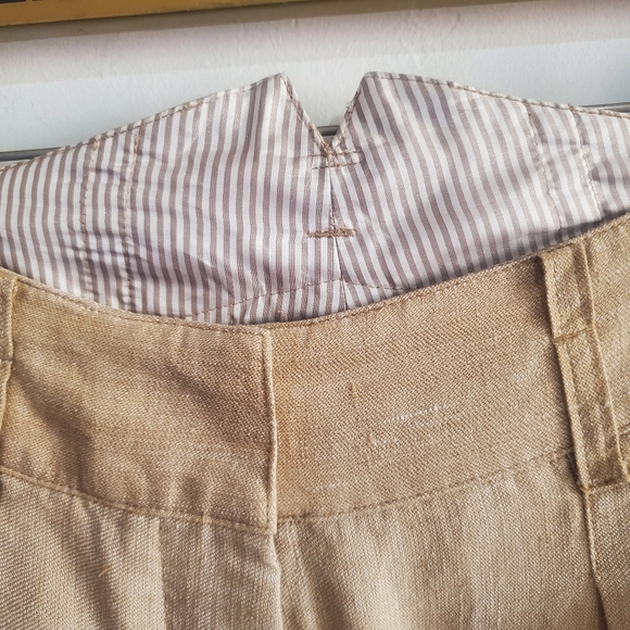 Express Linen Blend Pleated Pants Trousers Buckle Back Size 2 Poet Old Money - Picture 6 of 16
